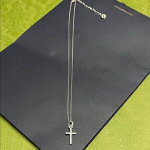 Swarovski Crystal Elegant Silver Cross Pendant Necklace